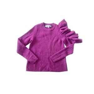 Lovers + Friends Cold-Shoulder Ruffle Sleeve Purple Sweater Womens XS